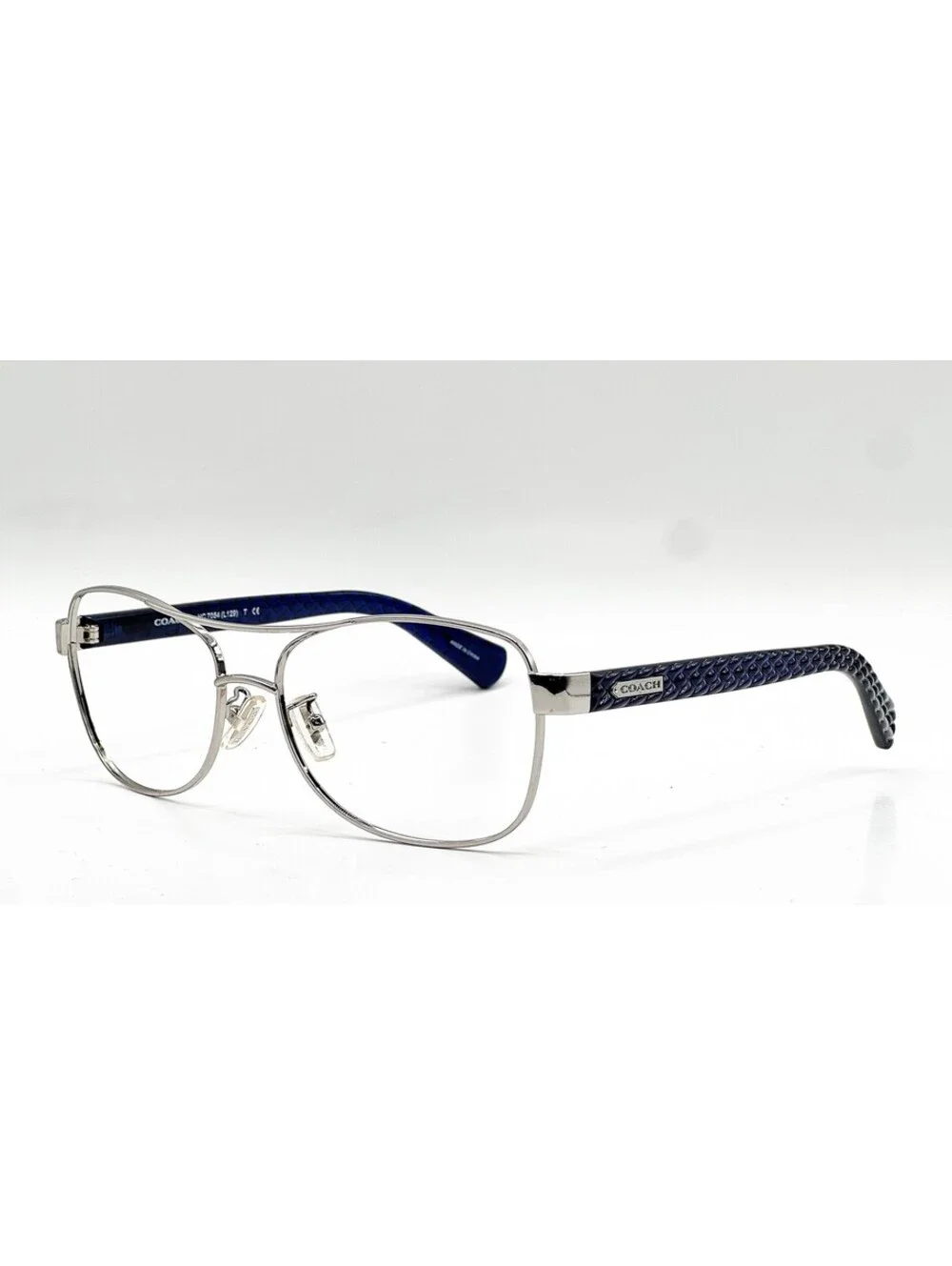 Coach HC 7054 91384L Silver Navy Aviator Authentic Eyeglass Frames 56-16